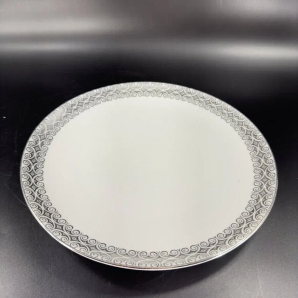 Winterling Schwarzenbach Bavaria Porcelain Dish Plate Platinum Germany Set 4 VTG